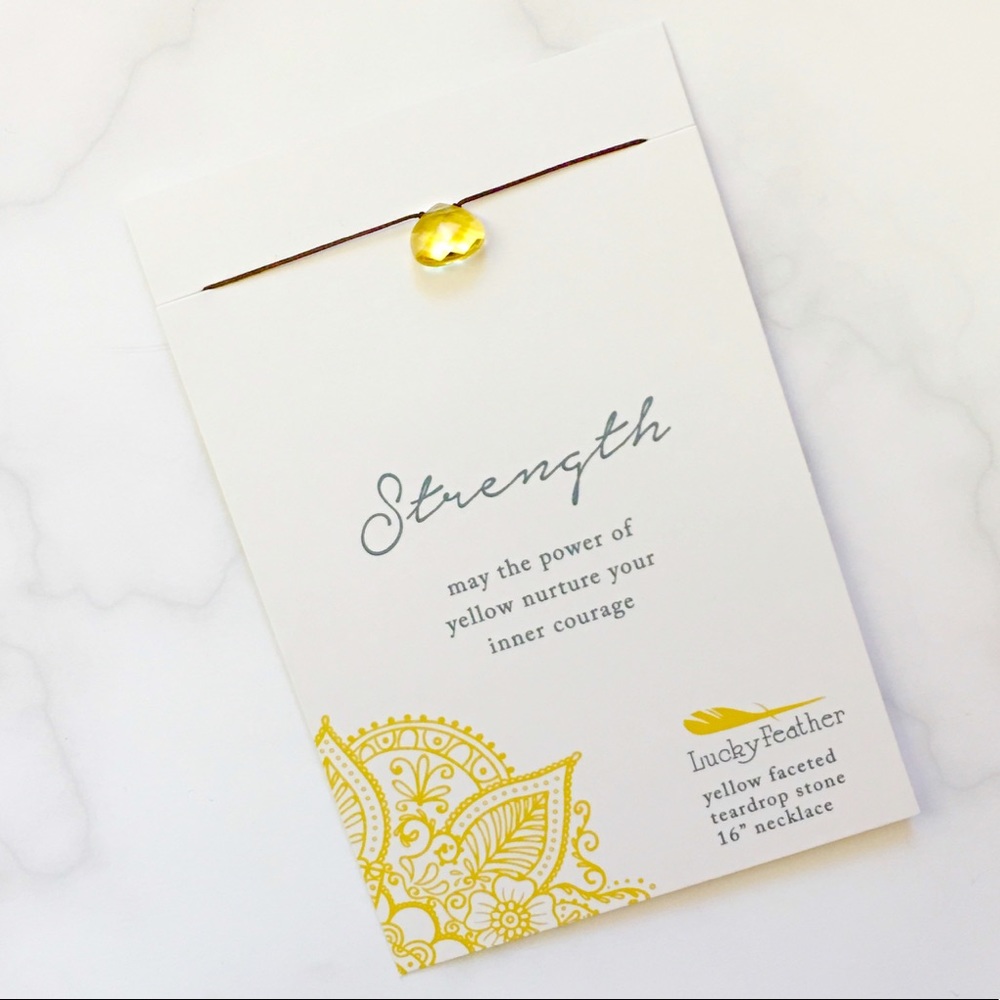 Lucky Feather Yellow ‘Strength’ Necklace